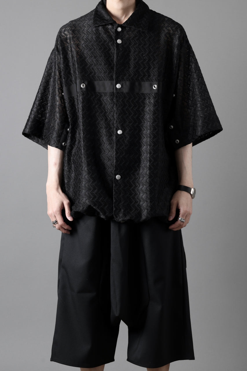 画像をギャラリービューアに読み込む, A.F ARTEFACT SNAPPED SQUEEZING SHIRT / SHADOW LACE (BLACK)