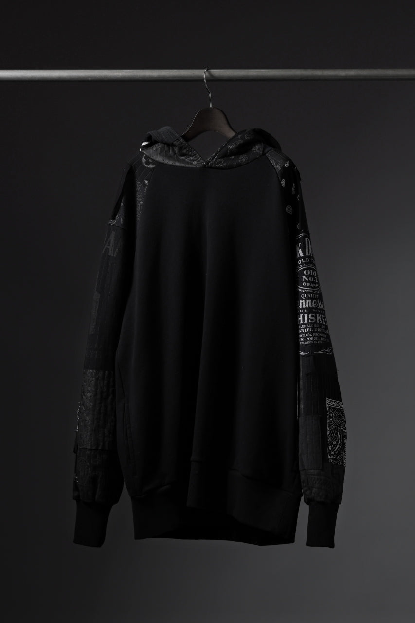 画像をギャラリービューアに読み込む, MASSIMO SABBADIN exclusive HOODY wt. BORO STYLE DETAIL (BLACK #A)