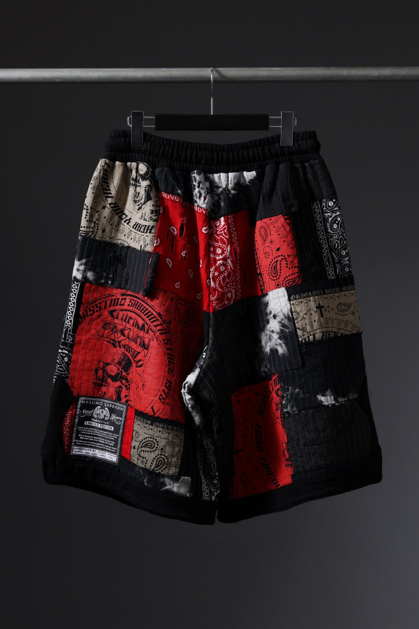 画像をギャラリービューアに読み込む, MASSIMO SABBADIN FULL BORO STYLE BASKET SHORTS (BLACK x RED #A)