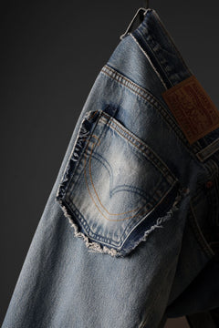 画像をギャラリービューアに読み込む, READYMADE WIDE FLARE DENIM PANTS / (BLUE #A)