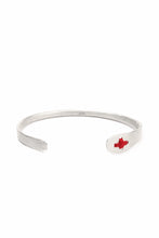 Load image into Gallery viewer, m.a+ stitched cross silver bangle / AB11/AG (SILVER)