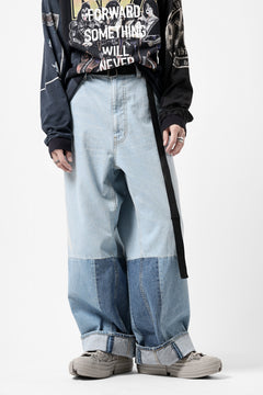 画像をギャラリービューアに読み込む, FACETASM PATCHWORK BIG DENIM PANTS (INDIGO)