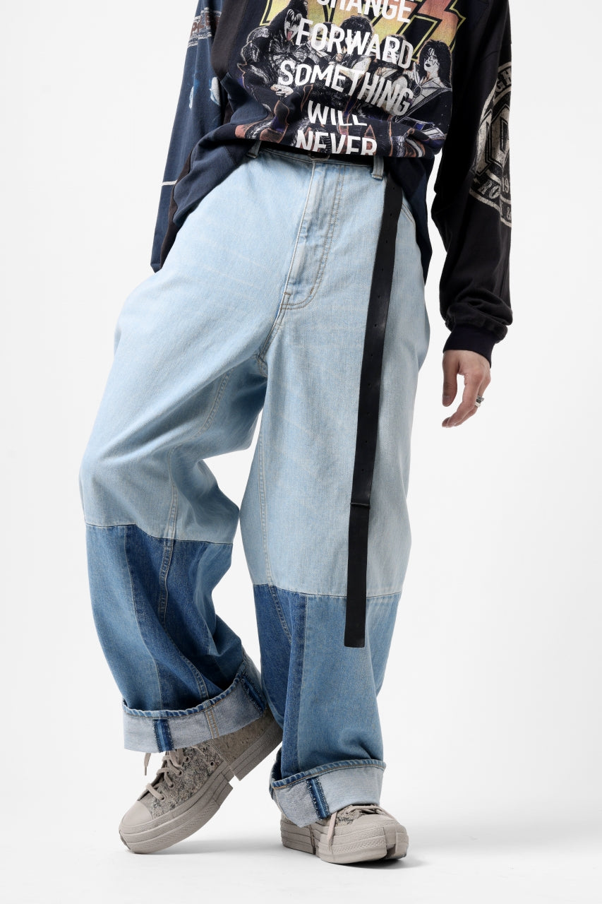 画像をギャラリービューアに読み込む, FACETASM PATCHWORK BIG DENIM PANTS (INDIGO)