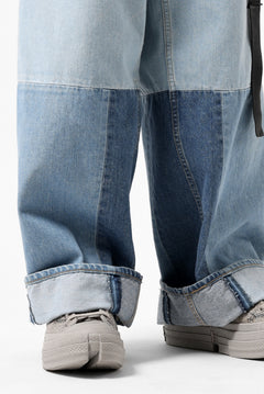 画像をギャラリービューアに読み込む, FACETASM PATCHWORK BIG DENIM PANTS (INDIGO)