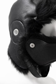画像をギャラリービューアに読み込む, ierib AVIATOR CAP / toskana sheep shearling mouton + Dyneema (BLACK)