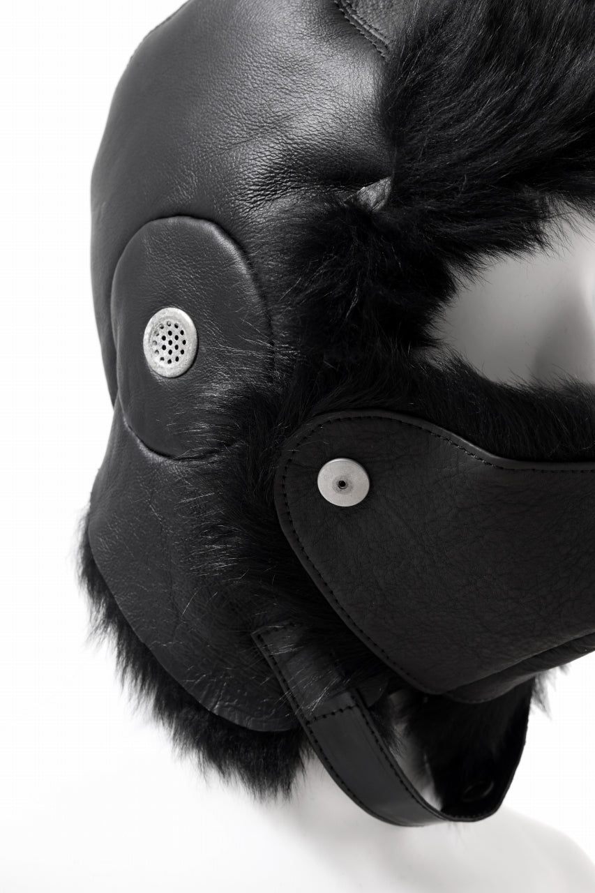 画像をギャラリービューアに読み込む, ierib AVIATOR CAP / toskana sheep shearling mouton + Dyneema (BLACK)