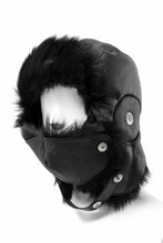 画像をギャラリービューアに読み込む, ierib AVIATOR CAP / toskana sheep shearling mouton + Dyneema (BLACK)