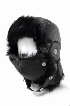 画像をギャラリービューアに読み込む, ierib AVIATOR CAP / toskana sheep shearling mouton + Dyneema (BLACK)
