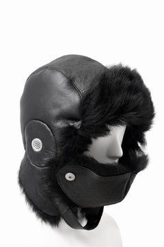 画像をギャラリービューアに読み込む, ierib AVIATOR CAP / toskana sheep shearling mouton + Dyneema (BLACK)