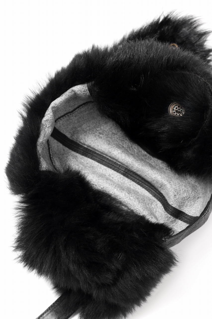 画像をギャラリービューアに読み込む, ierib AVIATOR CAP / toskana sheep shearling mouton + Dyneema (BLACK)