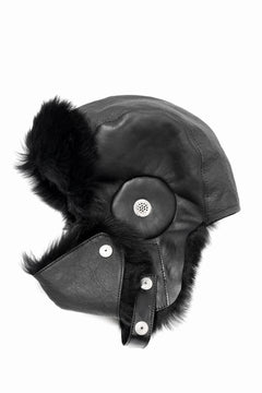 画像をギャラリービューアに読み込む, ierib AVIATOR CAP / toskana sheep shearling mouton + Dyneema (BLACK)