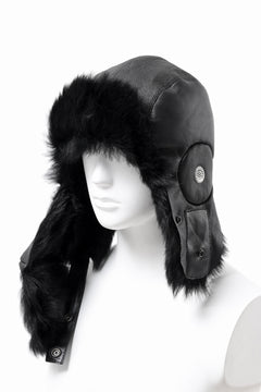 画像をギャラリービューアに読み込む, ierib AVIATOR CAP / toskana sheep shearling mouton + Dyneema (BLACK)