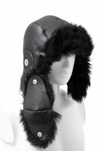 画像をギャラリービューアに読み込む, ierib AVIATOR CAP / toskana sheep shearling mouton + Dyneema (BLACK)