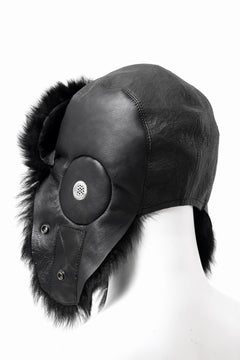 画像をギャラリービューアに読み込む, ierib AVIATOR CAP / toskana sheep shearling mouton + Dyneema (BLACK)