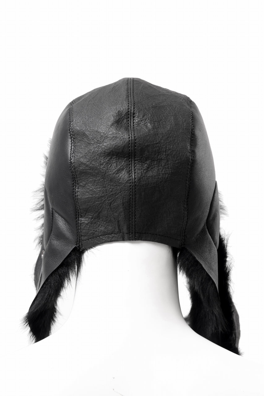 画像をギャラリービューアに読み込む, ierib AVIATOR CAP / toskana sheep shearling mouton + Dyneema (BLACK)