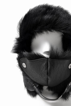 画像をギャラリービューアに読み込む, ierib AVIATOR CAP / toskana sheep shearling mouton + Dyneema (BLACK)