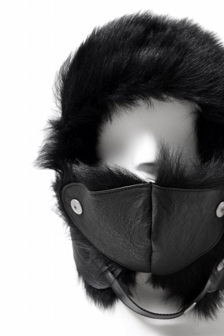 画像をギャラリービューアに読み込む, ierib AVIATOR CAP / toskana sheep shearling mouton + Dyneema (BLACK)