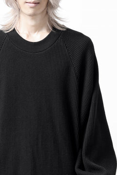 画像をギャラリービューアに読み込む, A.F ARTEFACT OVER SIZED DOLMAN LONG PULL OVER / WAFFLE COTTON JERSEY (BLACK)