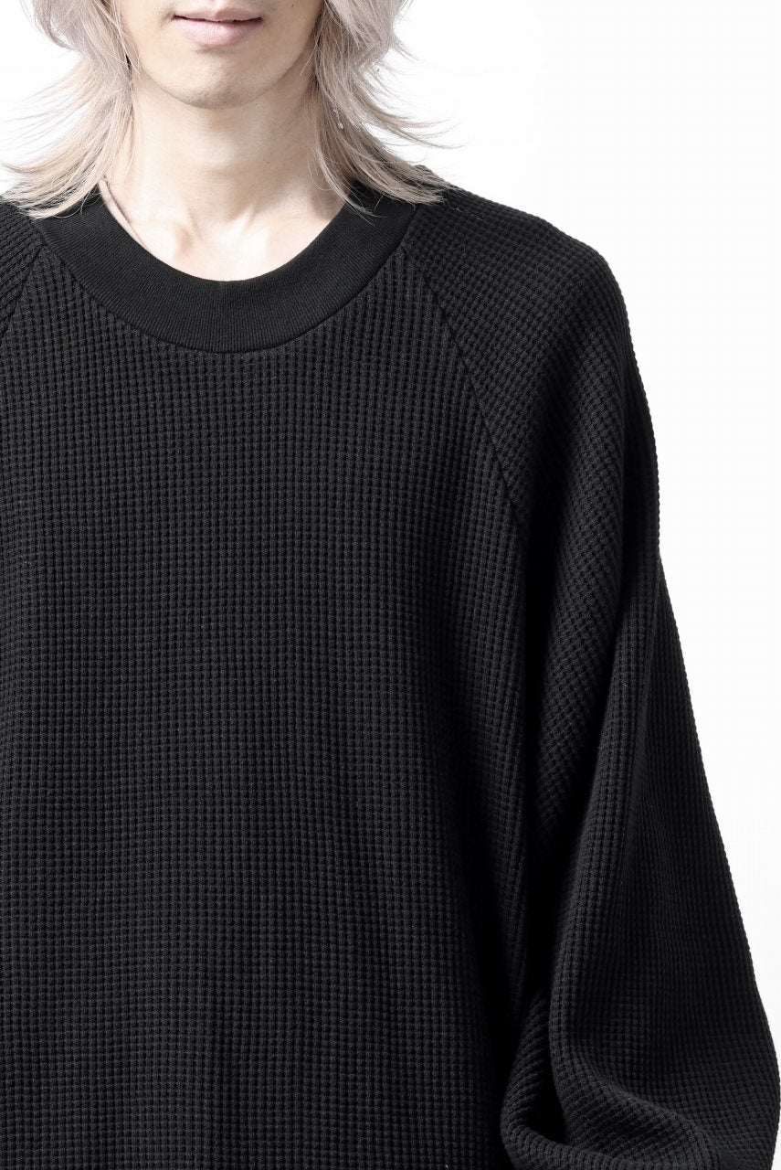 画像をギャラリービューアに読み込む, A.F ARTEFACT OVER SIZED DOLMAN LONG PULL OVER / WAFFLE COTTON JERSEY (BLACK)