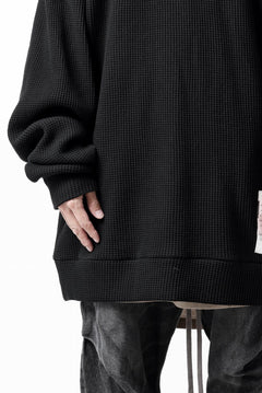 画像をギャラリービューアに読み込む, A.F ARTEFACT OVER SIZED DOLMAN LONG PULL OVER / WAFFLE COTTON JERSEY (BLACK)