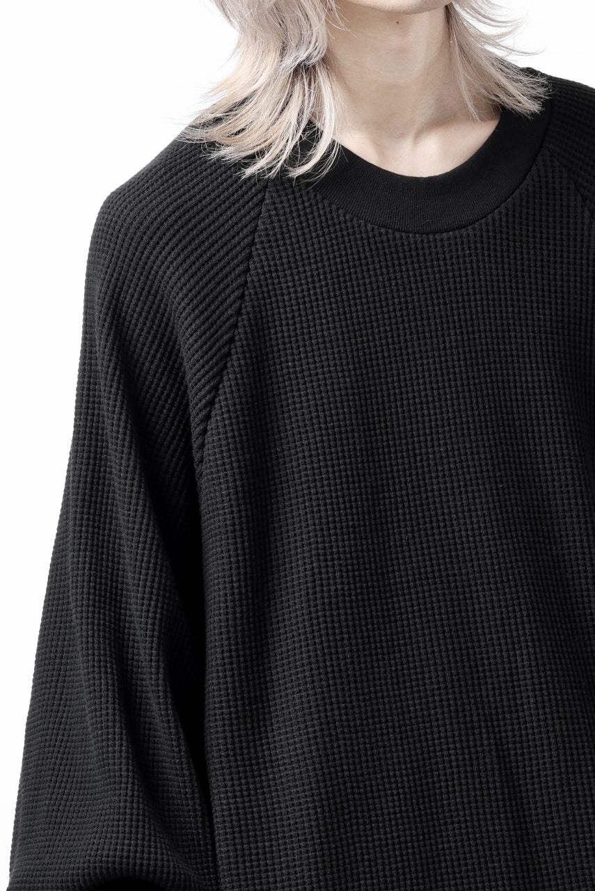 画像をギャラリービューアに読み込む, A.F ARTEFACT OVER SIZED DOLMAN LONG PULL OVER / WAFFLE COTTON JERSEY (BLACK)