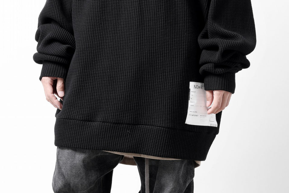 画像をギャラリービューアに読み込む, A.F ARTEFACT OVER SIZED DOLMAN LONG PULL OVER / WAFFLE COTTON JERSEY (BLACK)