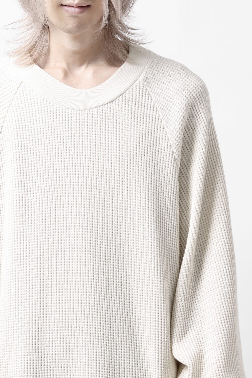 画像をギャラリービューアに読み込む, A.F ARTEFACT OVER SIZED DOLMAN LONG PULL OVER / WAFFLE COTTON JERSEY (IVORY)