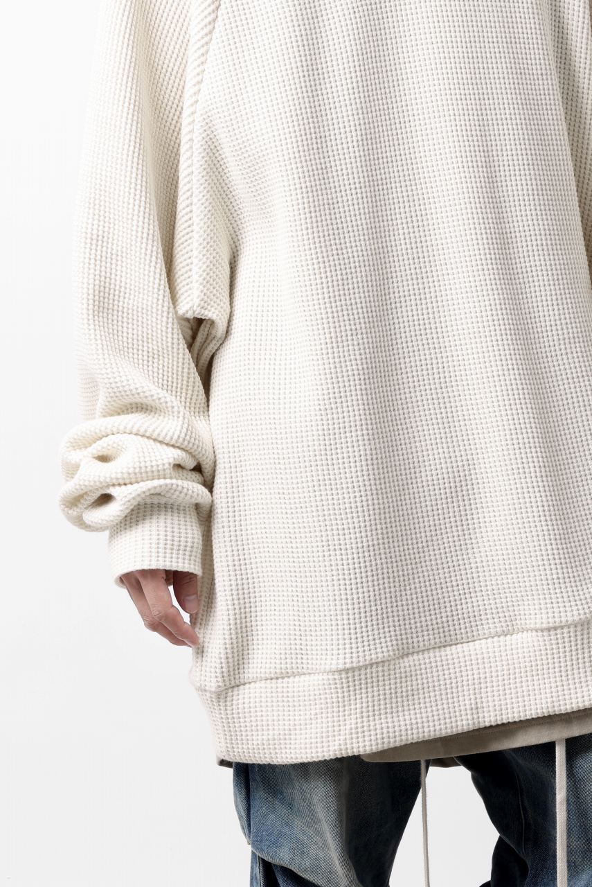 画像をギャラリービューアに読み込む, A.F ARTEFACT OVER SIZED DOLMAN LONG PULL OVER / WAFFLE COTTON JERSEY (IVORY)