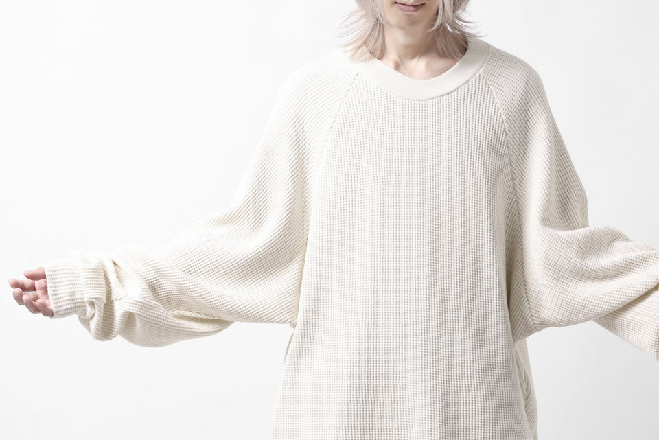 画像をギャラリービューアに読み込む, A.F ARTEFACT OVER SIZED DOLMAN LONG PULL OVER / WAFFLE COTTON JERSEY (IVORY)
