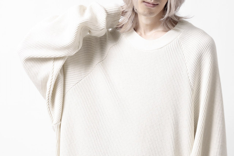 画像をギャラリービューアに読み込む, A.F ARTEFACT OVER SIZED DOLMAN LONG PULL OVER / WAFFLE COTTON JERSEY (IVORY)