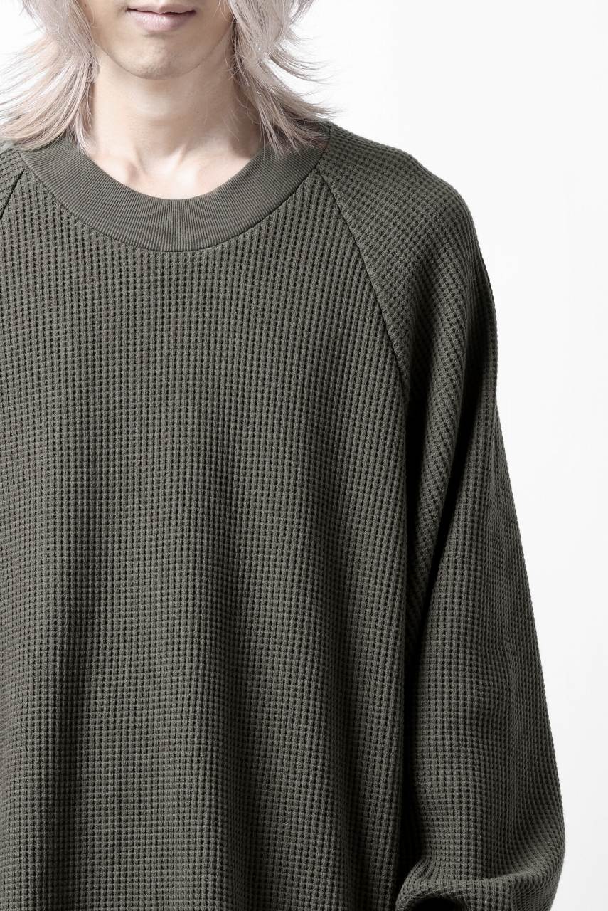 画像をギャラリービューアに読み込む, A.F ARTEFACT OVER SIZED DOLMAN LONG PULL OVER / WAFFLE COTTON JERSEY (KHAKI)
