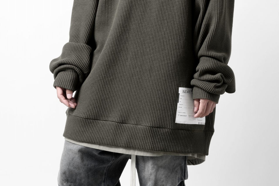 画像をギャラリービューアに読み込む, A.F ARTEFACT OVER SIZED DOLMAN LONG PULL OVER / WAFFLE COTTON JERSEY (KHAKI)