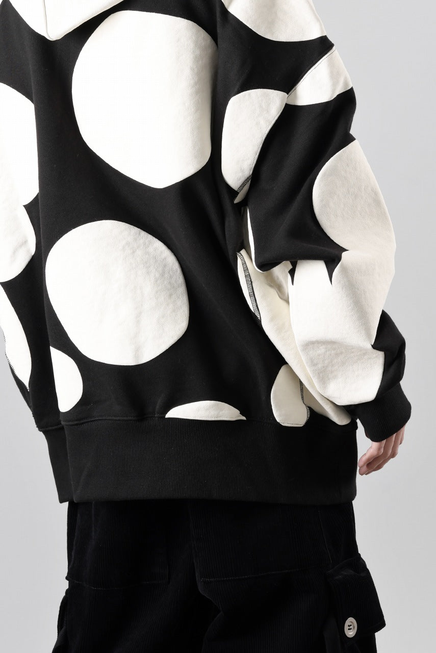 画像をギャラリービューアに読み込む, A.F ARTEFACT POLKA PATTERN SWEAT HOODIE (BLACK)