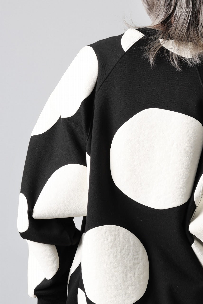 画像をギャラリービューアに読み込む, A.F ARTEFACT POLKA PATTERN SWEAT RAGLAN TOPS (BLACK)