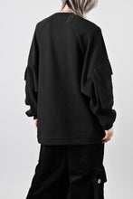 Load image into Gallery viewer, A.F ARTEFACT FLAP POCKET RAGLAN TOP / COPE KNIT JERSEY (BLACK)
