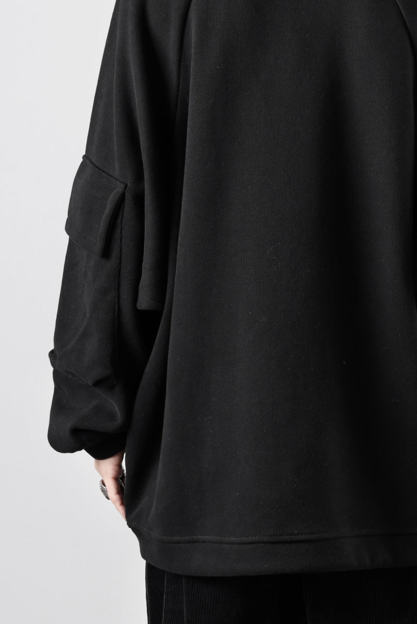 Load image into Gallery viewer, A.F ARTEFACT FLAP POCKET RAGLAN TOP / COPE KNIT JERSEY (BLACK)