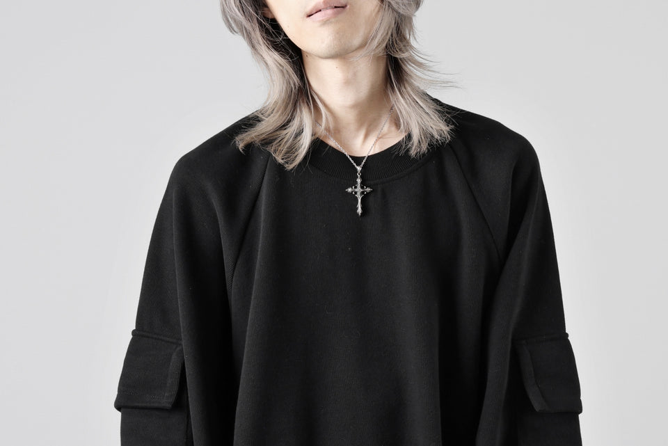Load image into Gallery viewer, A.F ARTEFACT FLAP POCKET RAGLAN TOP / COPE KNIT JERSEY (BLACK)