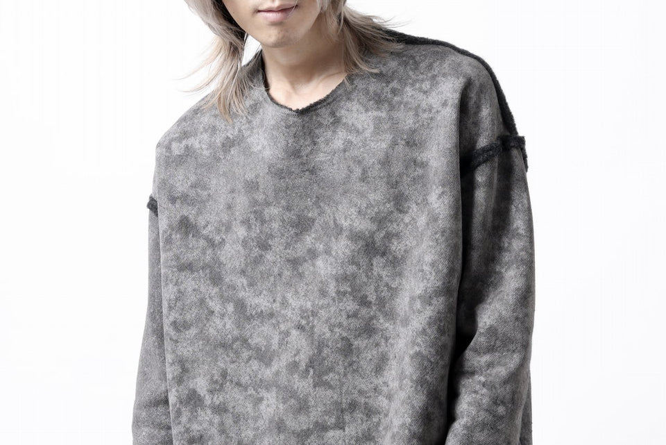 Load image into Gallery viewer, KLASICA ASLEEP LOOSE PULL OVER / GRAINY PRINT BACK SIDE FLEECE (GREIGE)