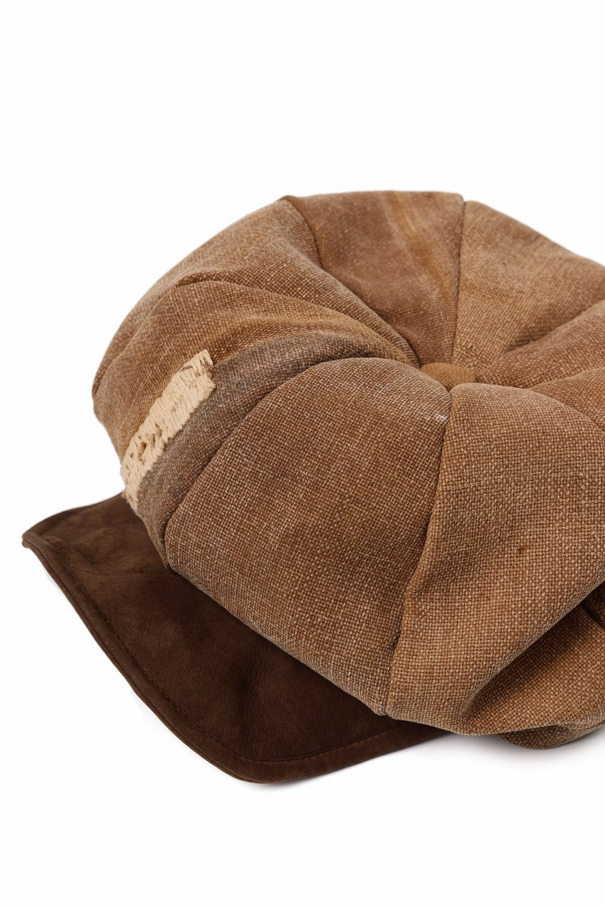 画像をギャラリービューアに読み込む, ierib Casquette Cap / Vintage SAKABUKURO x Lamb Suede Leather (BROWN #A)