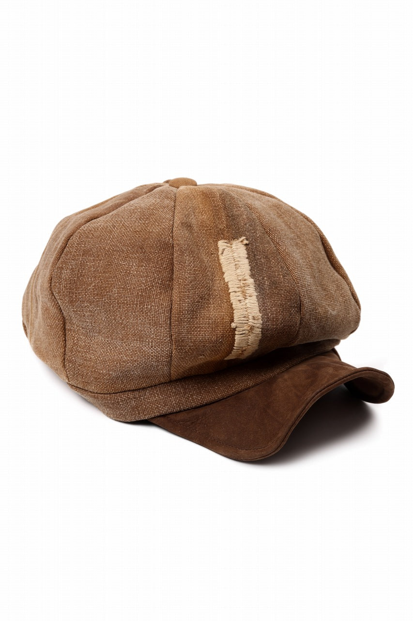 画像をギャラリービューアに読み込む, ierib Casquette Cap / Vintage SAKABUKURO x Lamb Suede Leather (BROWN #A)