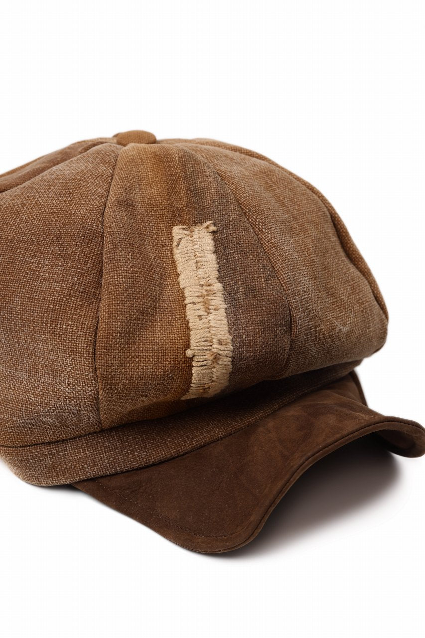 画像をギャラリービューアに読み込む, ierib Casquette Cap / Vintage SAKABUKURO x Lamb Suede Leather (BROWN #A)