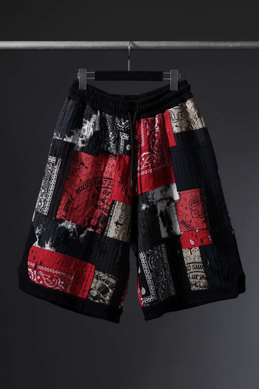 画像をギャラリービューアに読み込む, MASSIMO SABBADIN FULL BORO STYLE BASKET SHORTS (BLACK x RED #B)