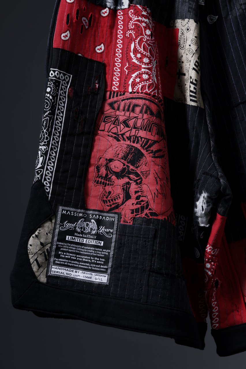 画像をギャラリービューアに読み込む, MASSIMO SABBADIN FULL BORO STYLE BASKET SHORTS (BLACK x RED #B)