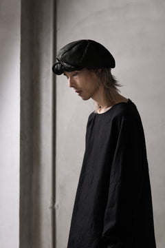 画像をギャラリービューアに読み込む, ierib Leather Casquette / Lamb Suede (BLACK)