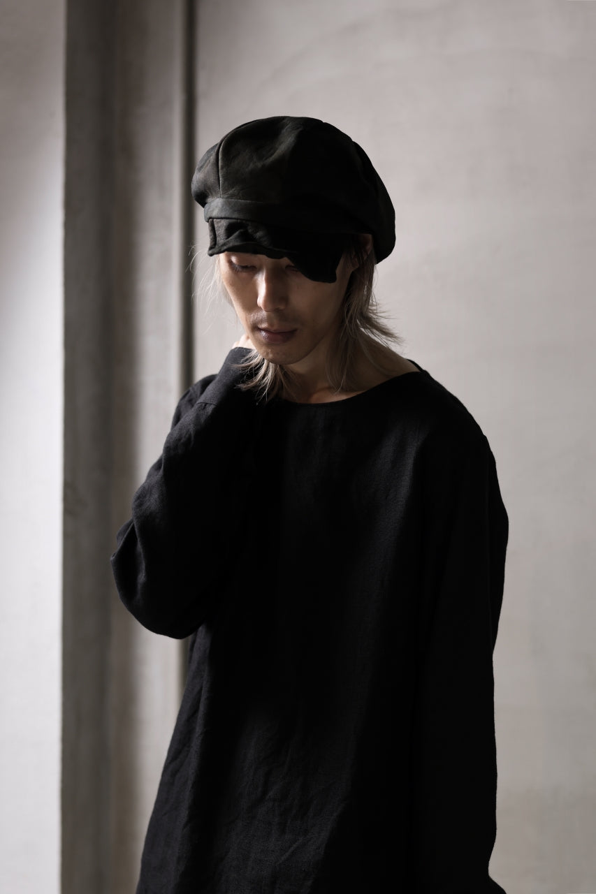 画像をギャラリービューアに読み込む, ierib Leather Casquette / Lamb Suede (BLACK)