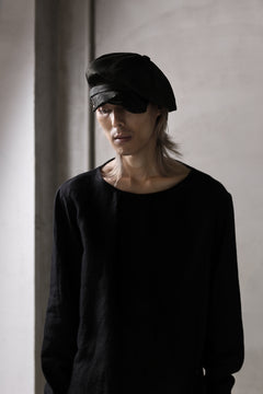 画像をギャラリービューアに読み込む, ierib Leather Casquette / Lamb Suede (BLACK)