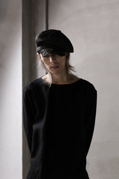 画像をギャラリービューアに読み込む, ierib Leather Casquette / Lamb Suede (BLACK)
