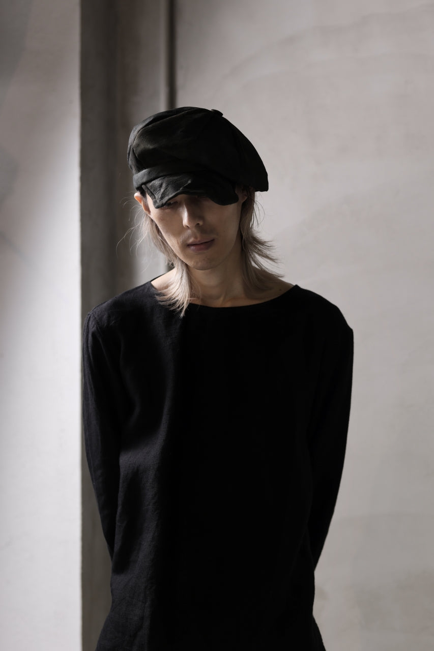 画像をギャラリービューアに読み込む, ierib Leather Casquette Cap / Lamb Suede (BLACK)