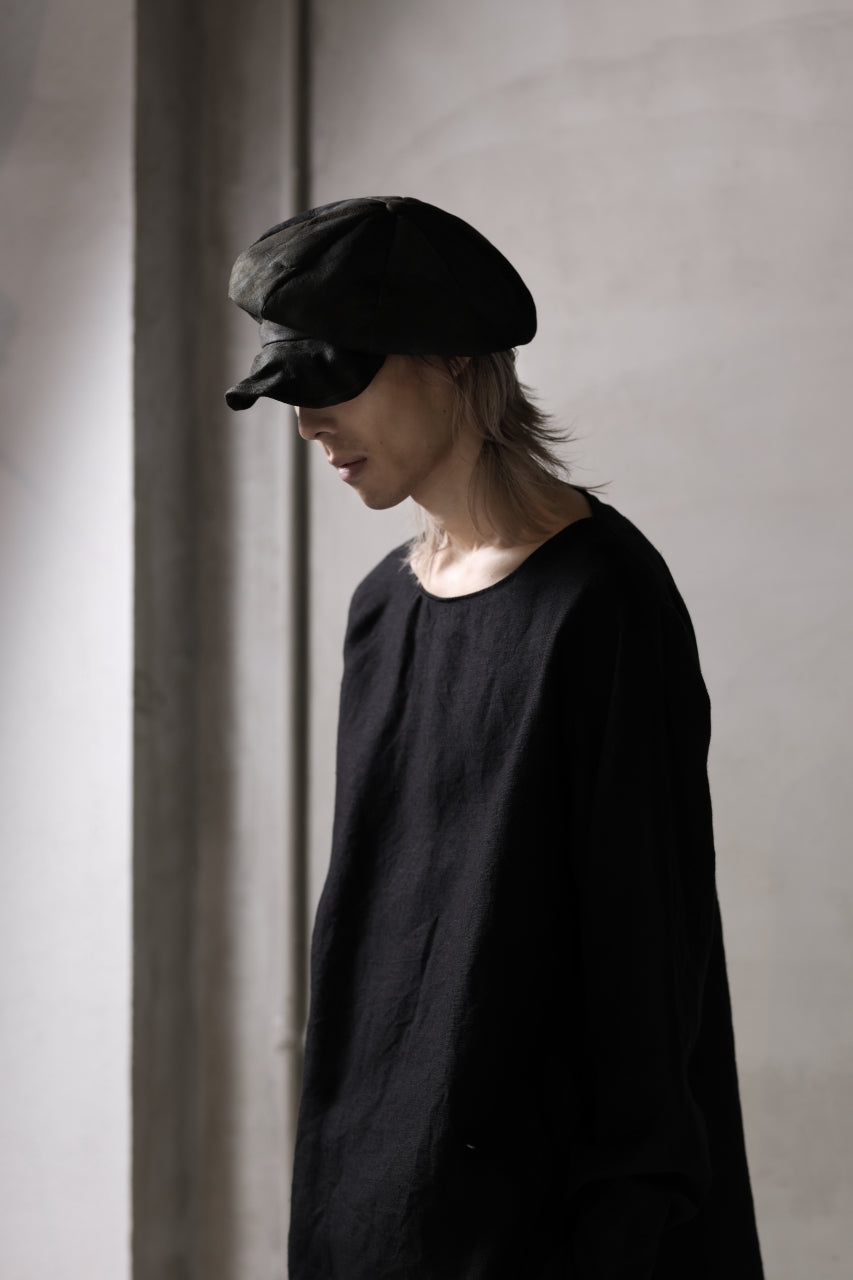 画像をギャラリービューアに読み込む, ierib Leather Casquette Cap / Lamb Suede (BLACK)