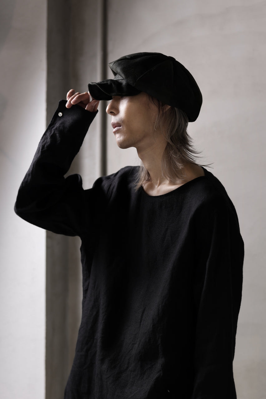 画像をギャラリービューアに読み込む, ierib Leather Casquette Cap / Lamb Suede (BLACK)